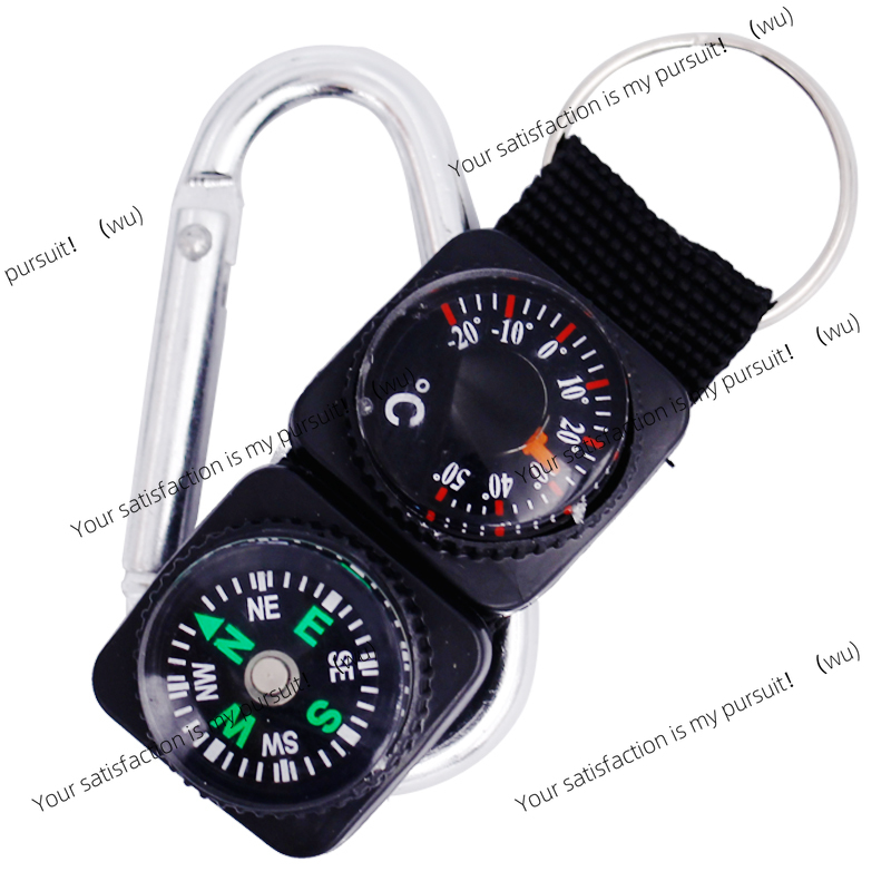 Compass Keychain Mini - Mini Keychain Multifunctional Camping Compass Thermometer