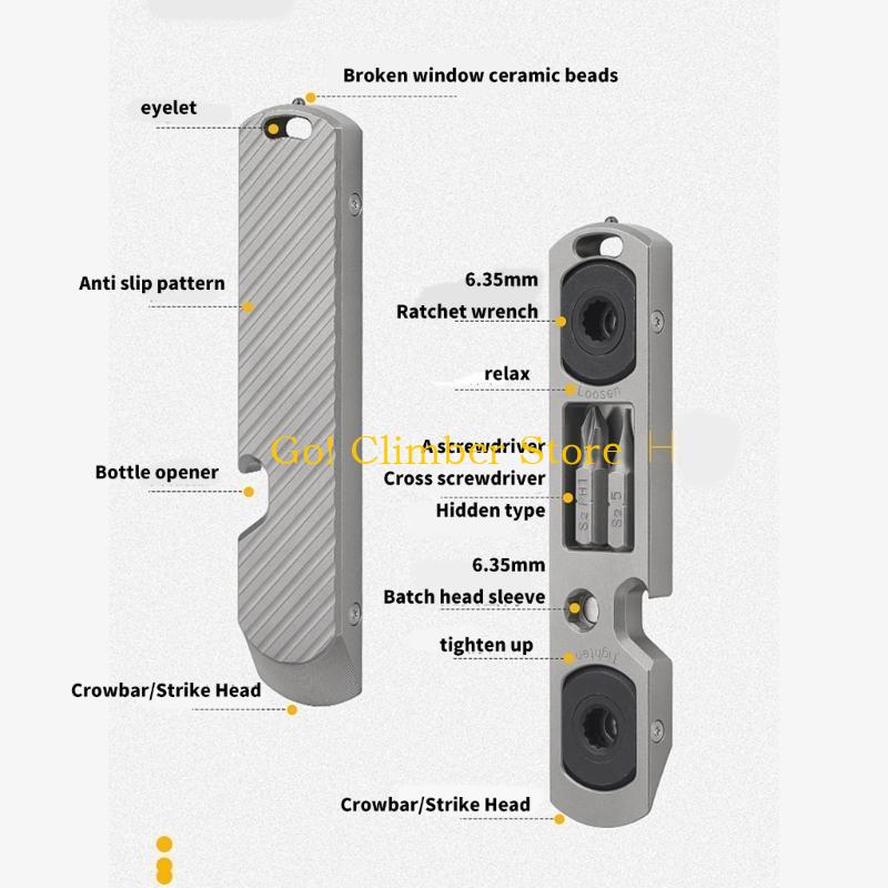 Titanium Pry Bar - Q84C Titaniums Alloys Crowbars Window Breaker