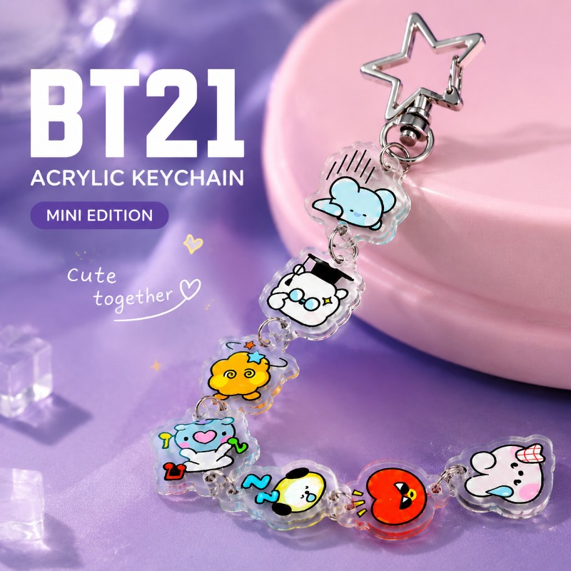 Carabiner Keychain - BT21 Cooky RJ Mang Chimmy Tata