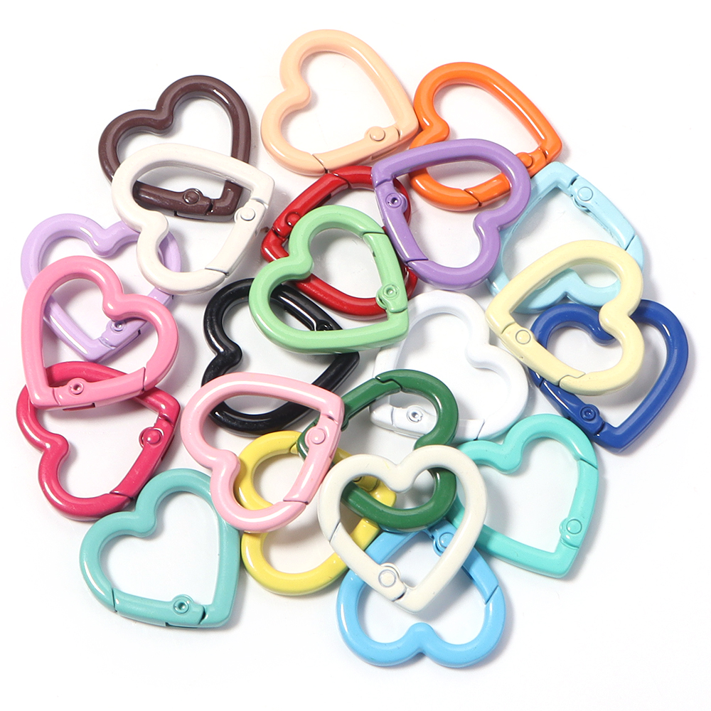 5Pcs Alloy Heart Shape Spring  - Carabiner Keychain 리뷰 및 가격