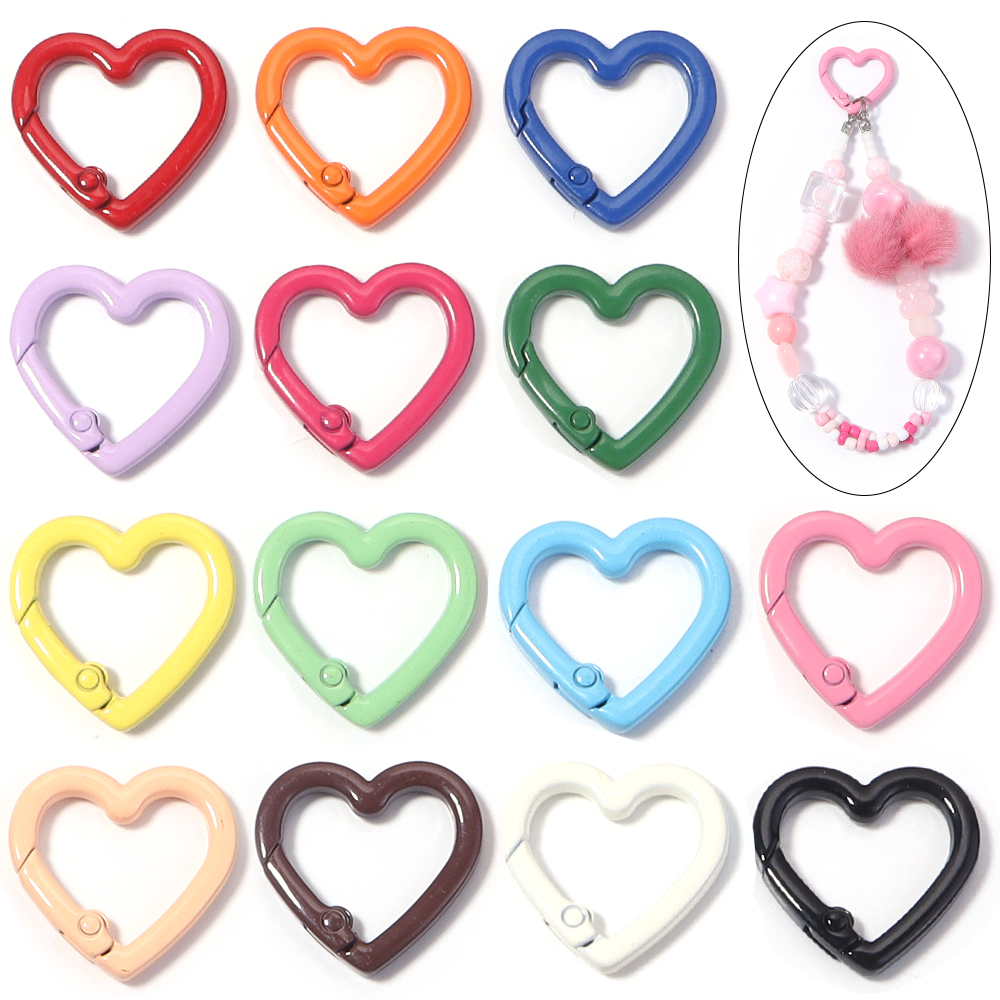 5Pcs Alloy Heart Shape Spring  - Carabiner Keychain 리뷰 및 가격